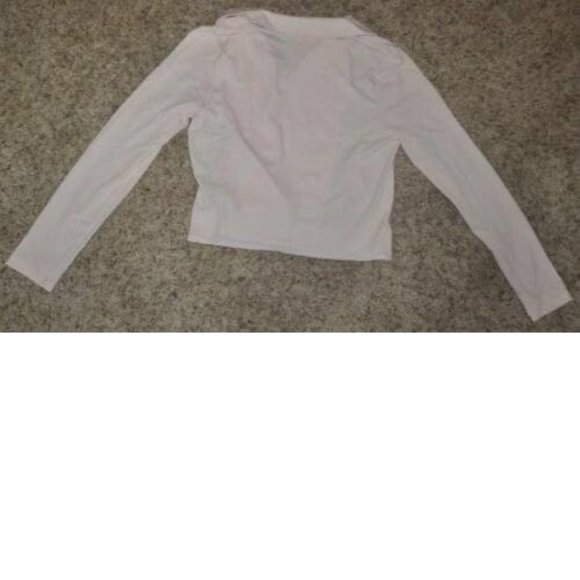 Womens Moto Jacket Candies Pink Medium Long Sleeve Crop Zip Front Studded Collar - Picture 6 of 6